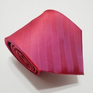 Saxony Necktie Red Herringbone Silk Neck Tie 60x3.75"